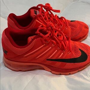 Bright Orange Nike Air Max Sneakers with Black Accents